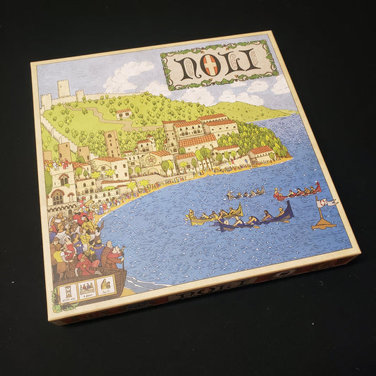 Image shows the front cover of the box of the Noli board game