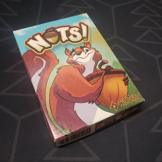 Image shows the front cover of the box for the Nuts! card game