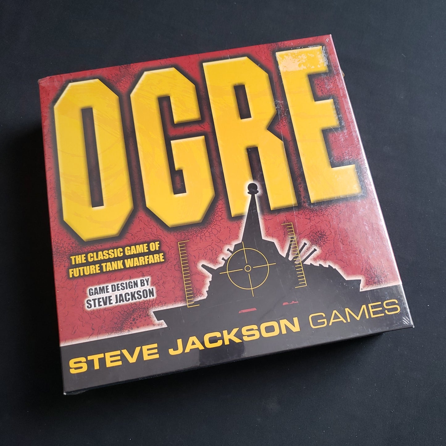 Image shows the front cover of the box of the OGRE: Sixth Edition board game