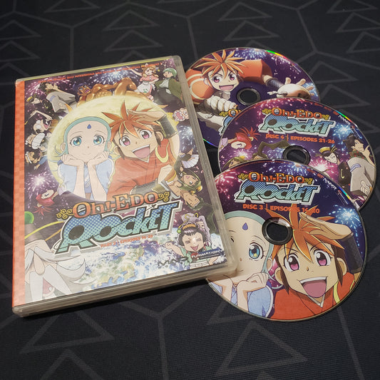 Image shows the case & three discs for the second part of the first season of Oh! Edo Rocket on DVD
