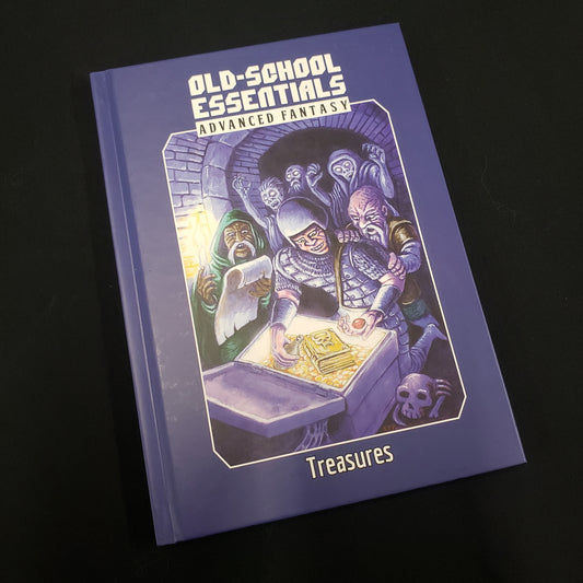 Image shows the front cover of the Treasures book for the Old-School Essentials roleplaying game
