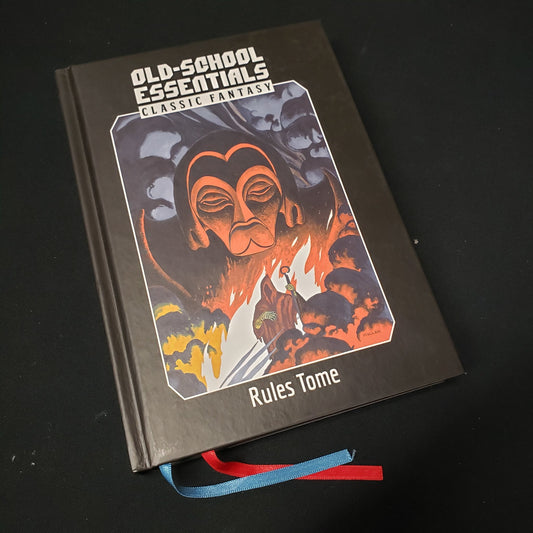 Image shows the first edition front cover of the Classic Fantasy Rules Tome book for the Old-School Essentials roleplaying game