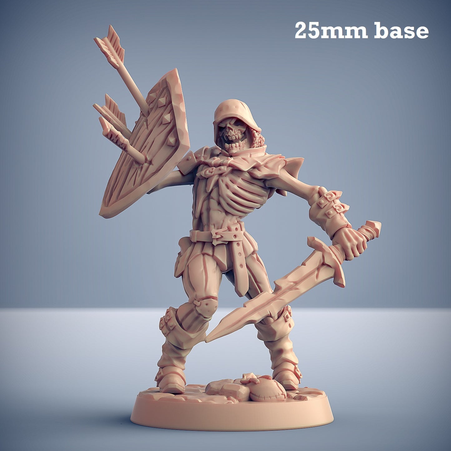 Image shows a 3D render or a skeleton warrior gaming miniature