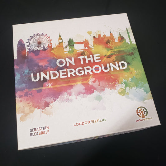 Image shows the front cover of the box of the One The Underground: London / Berlin board game