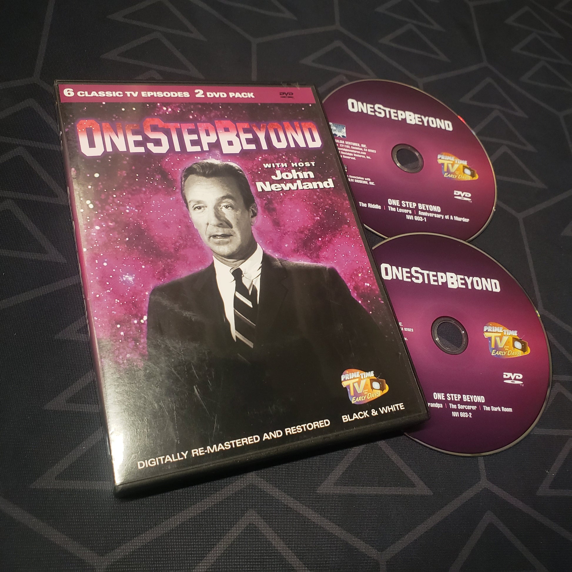 Image shows the case & two discs for the episode collection One Step Beyond: 6 Classic Episodes on DVD