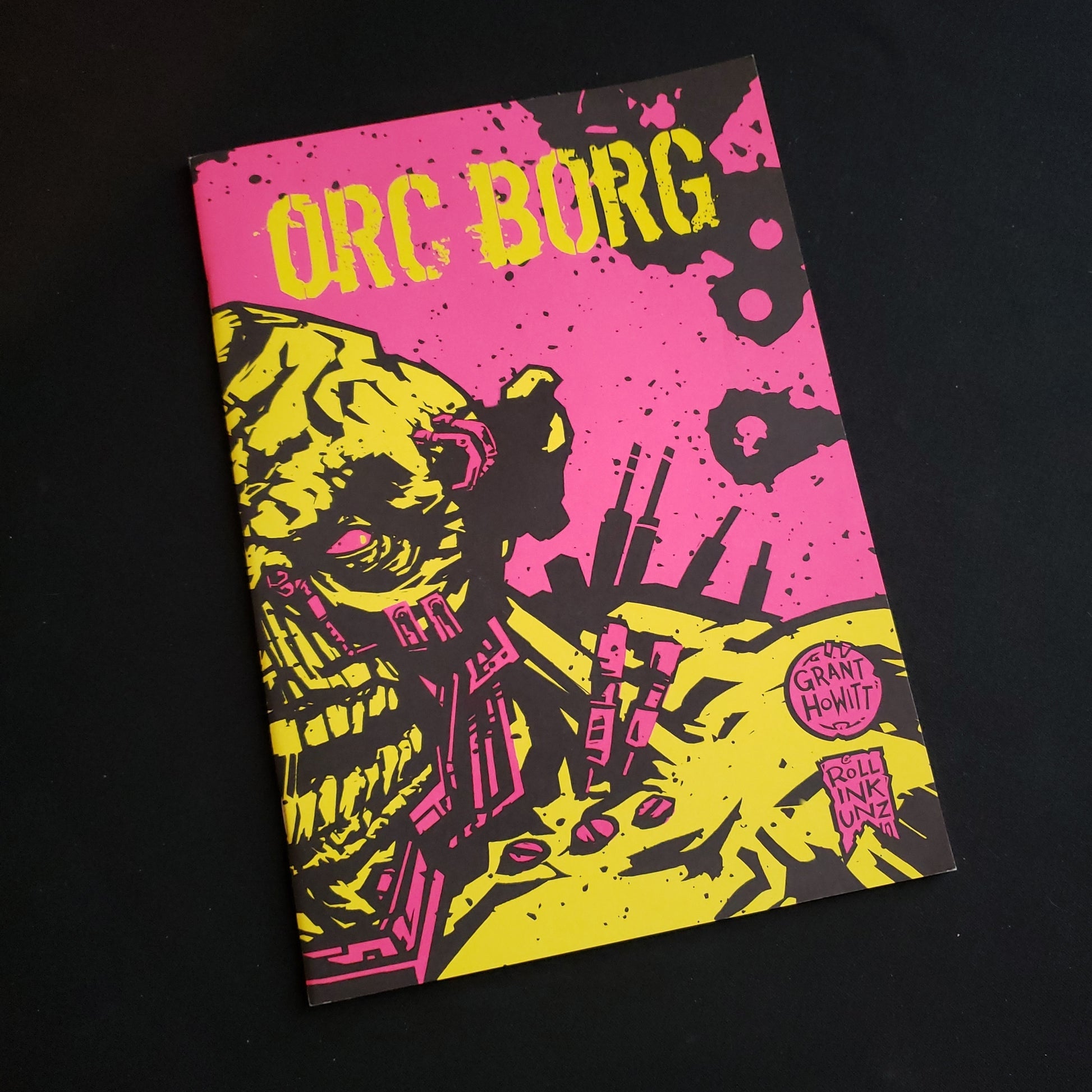 Image shows the front cover of the Orc Borg roleplaying game book