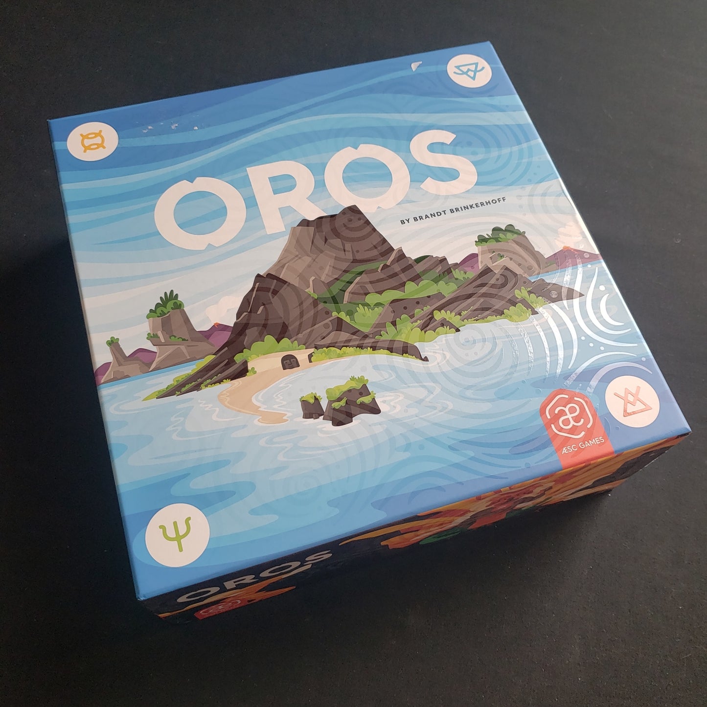 Image shows the front cover of the box of the Oros: Collector's Edition board game