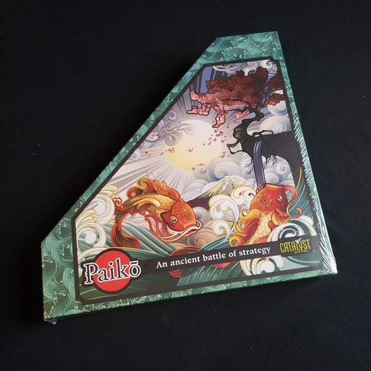 Image shows the front cover of the box of the Paiko board game