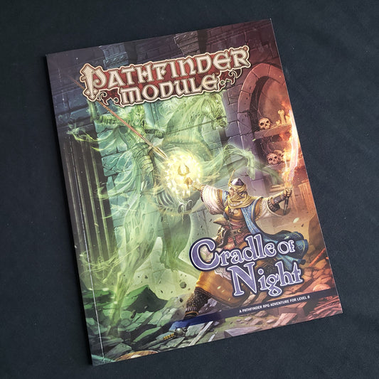 Image shows the front cover of the Cradle of Night book for the Pathfinder 1E roleplaying game
