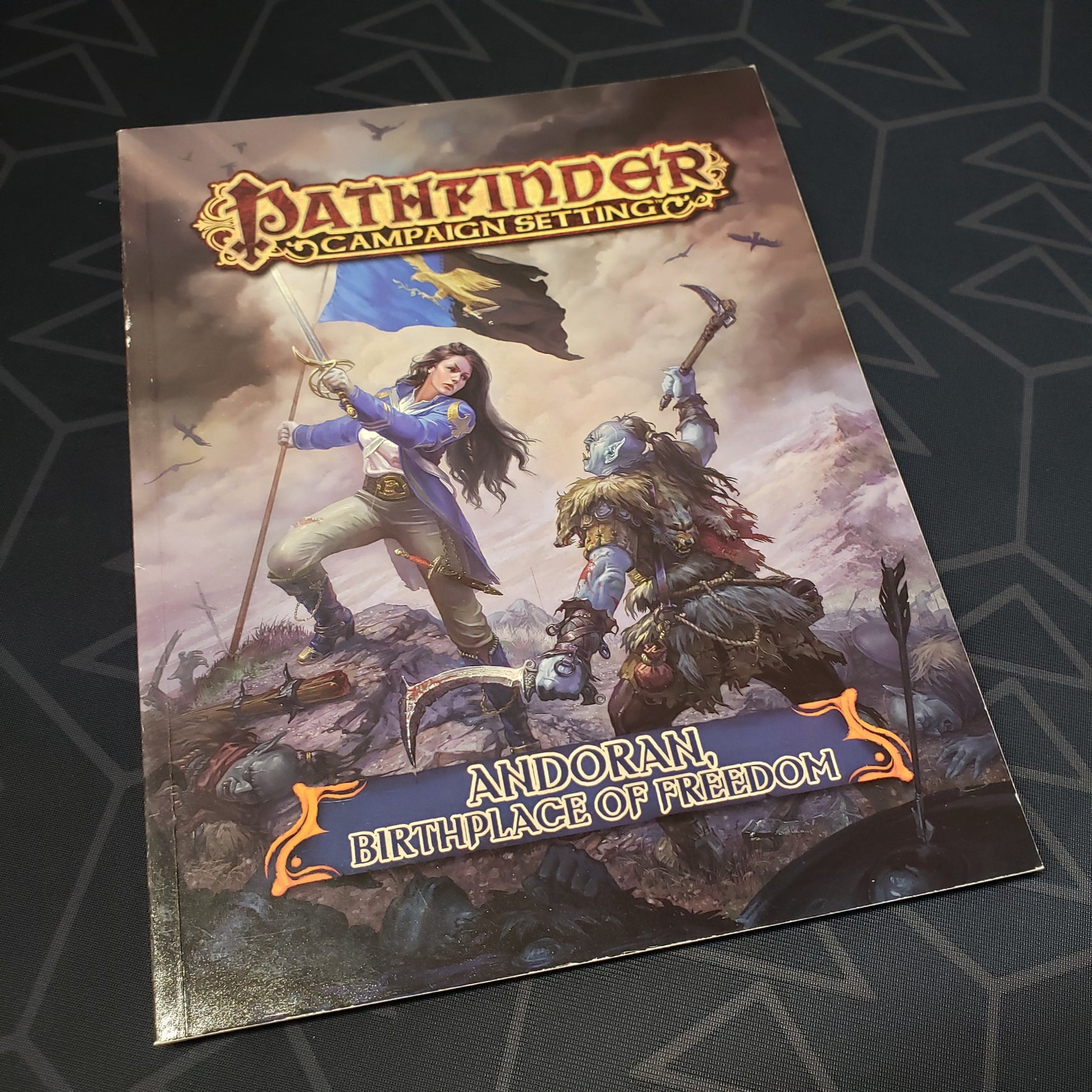 Image shows the front cover of the Andoran, Birthplace of Freedom book for the roleplaying game Pathfinder: First Edition