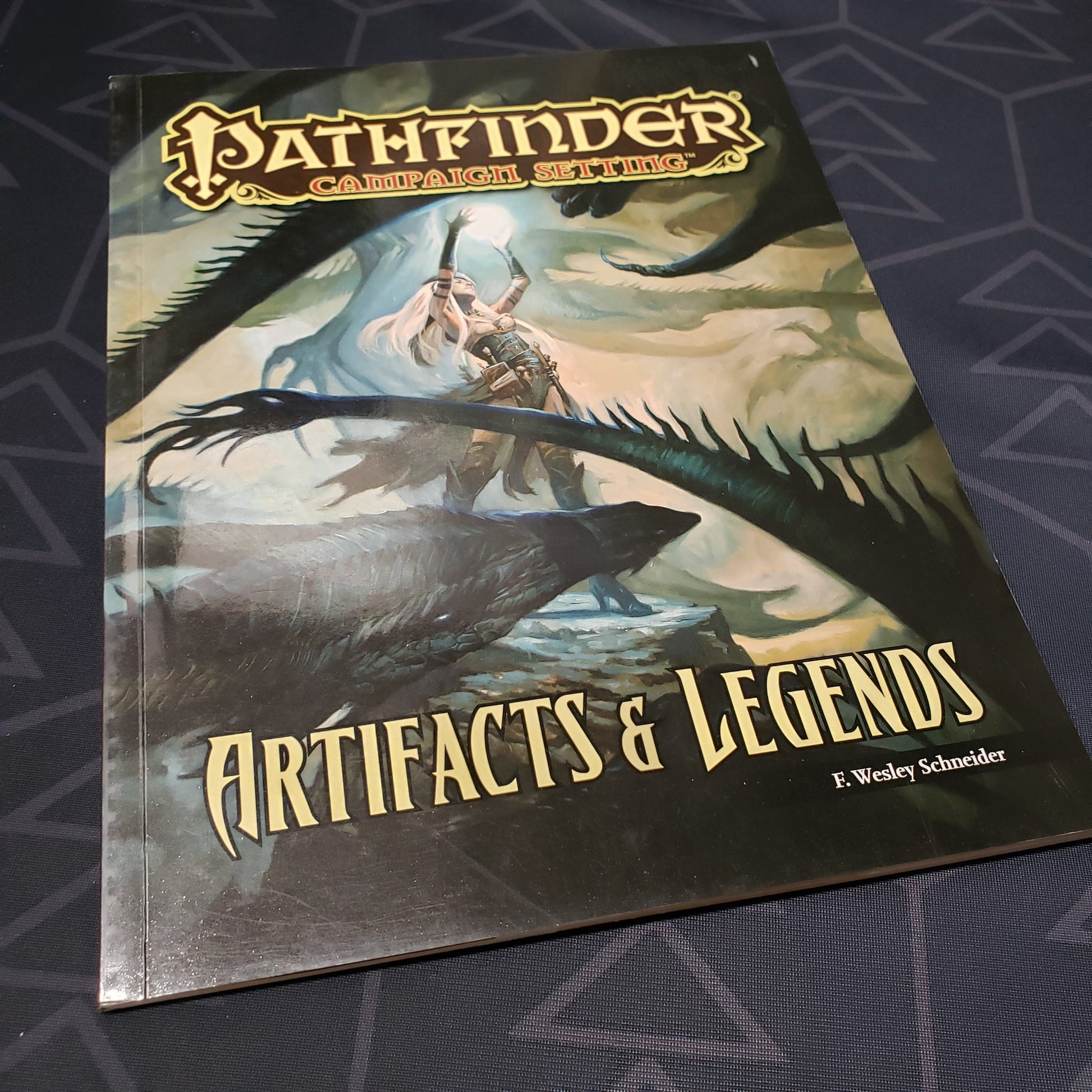 Image shows the front cover of the Artifacts & Legends book for the roleplaying game Pathfinder 1E