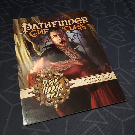 Image shows the front cover of the Chronicles: Classic Horrors Revisited book for the roleplaying game Pathfinder 1E