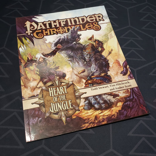 Image shows the front cover of the Chronicles: Heart of the Jungle book for the roleplaying game Pathfinder 1E