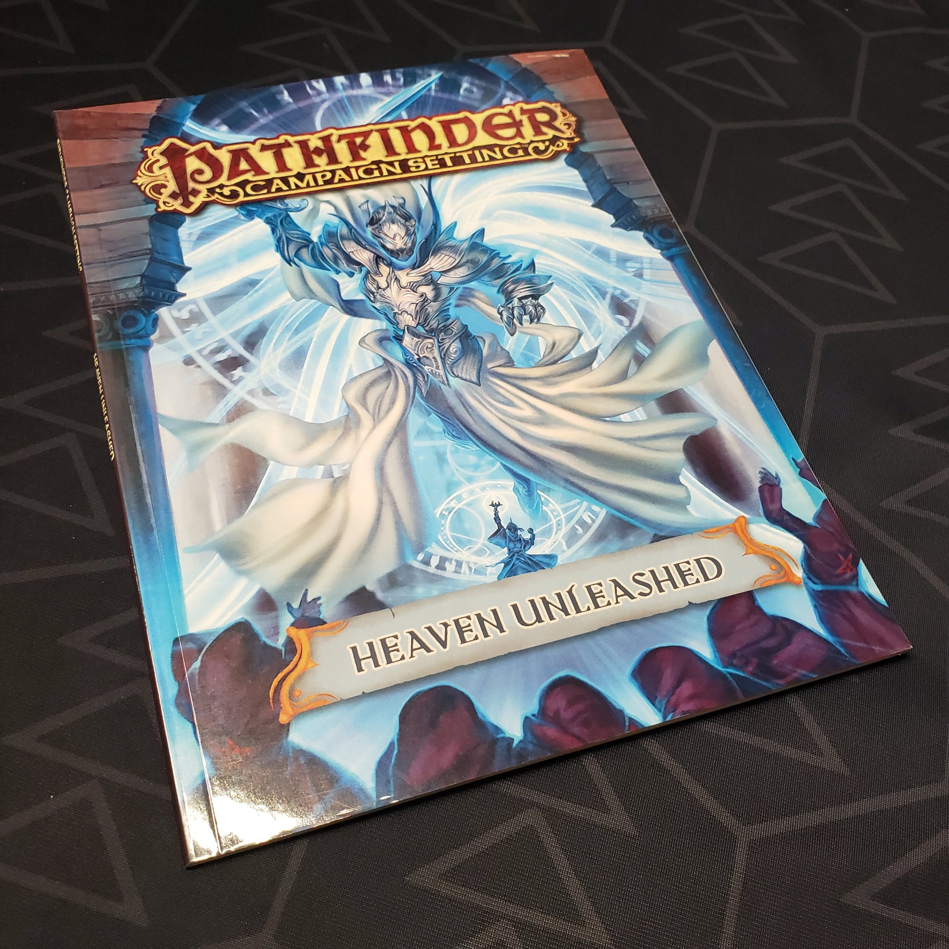 Image shows the front cover of the Heaven Unleashed book for the roleplaying game Pathfinder 1E