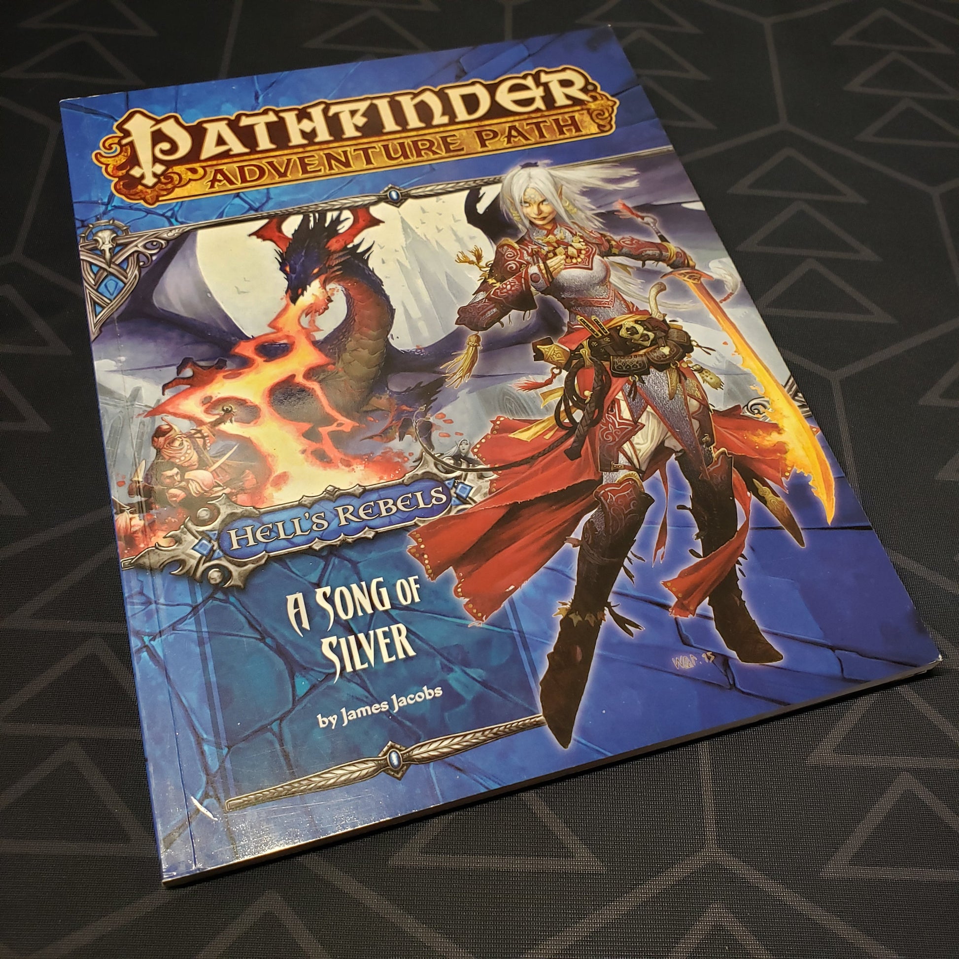 Image shows the front cover of the Hell's Rebels #4: A Song of Silver book for the roleplaying game Pathfinder 1E