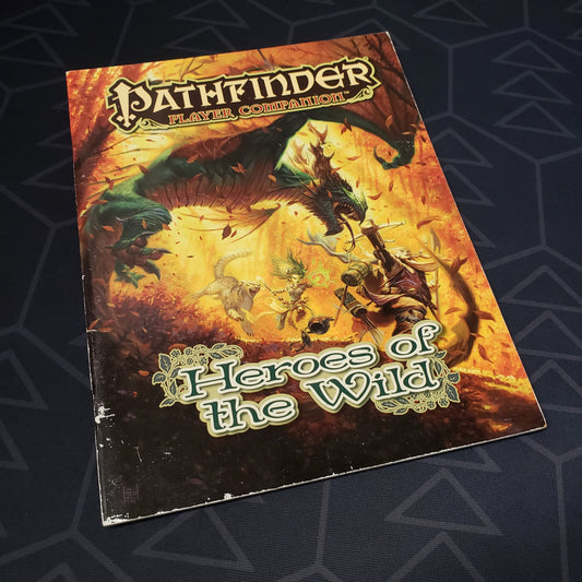 Image shows the front cover of the Heroes of the Wild book for the roleplaying game Pathfinder: First Edition