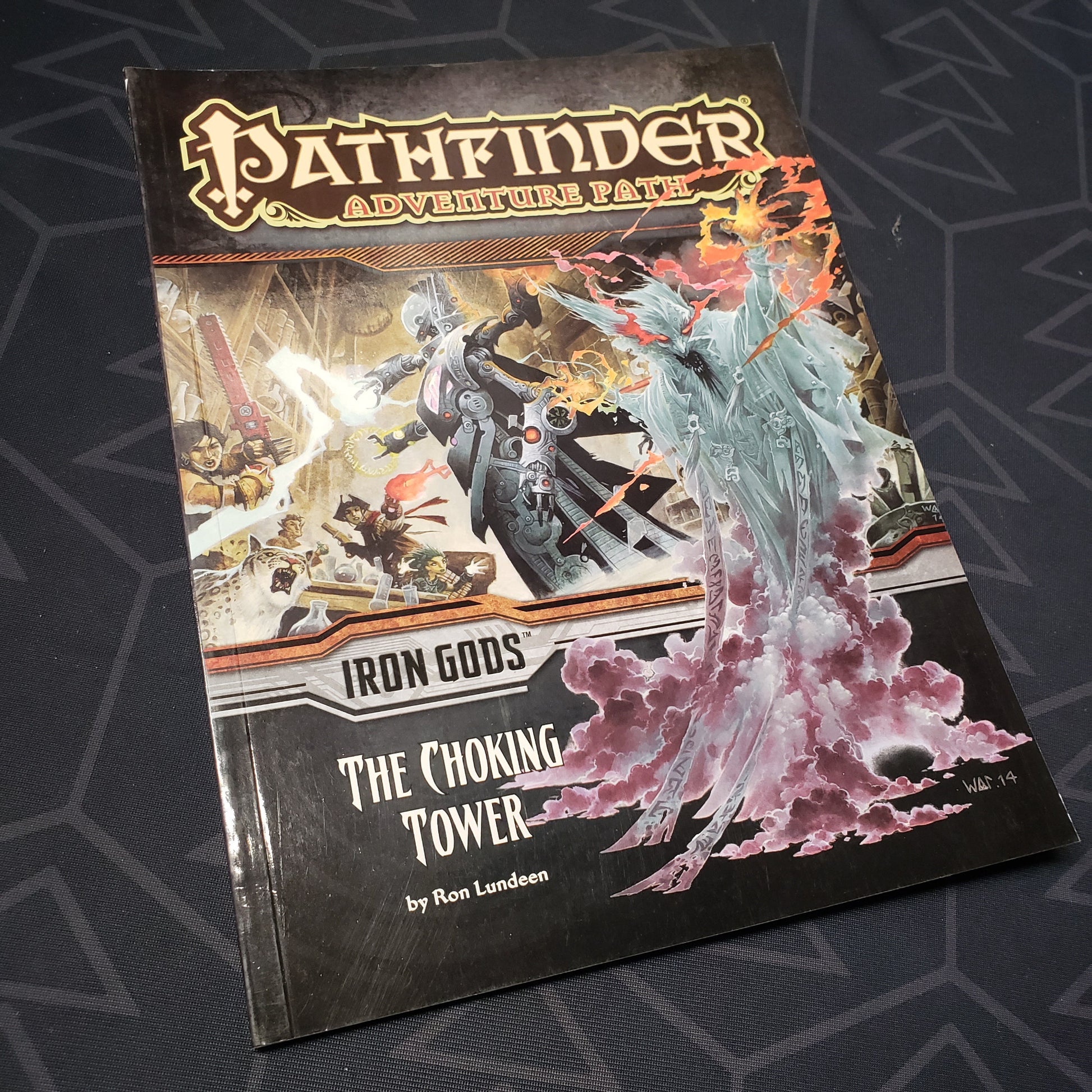 Image shows the front cover of the Iron Gods #3: The Choking Tower book for the roleplaying game Pathfinder 1E