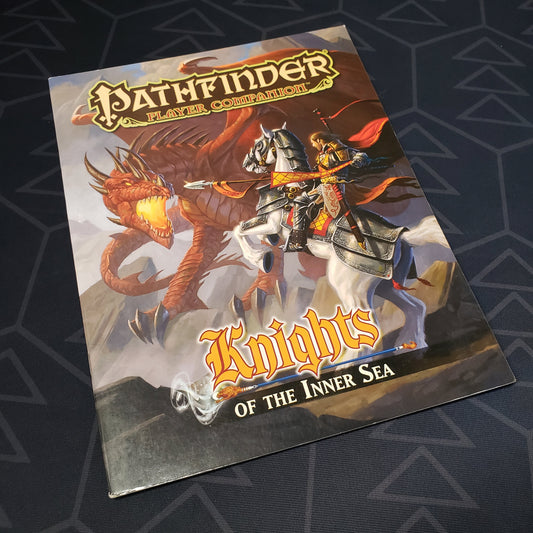 Image shows the front cover of the Knights of the Inner Sea book for the roleplaying game Pathfinder: First Edition