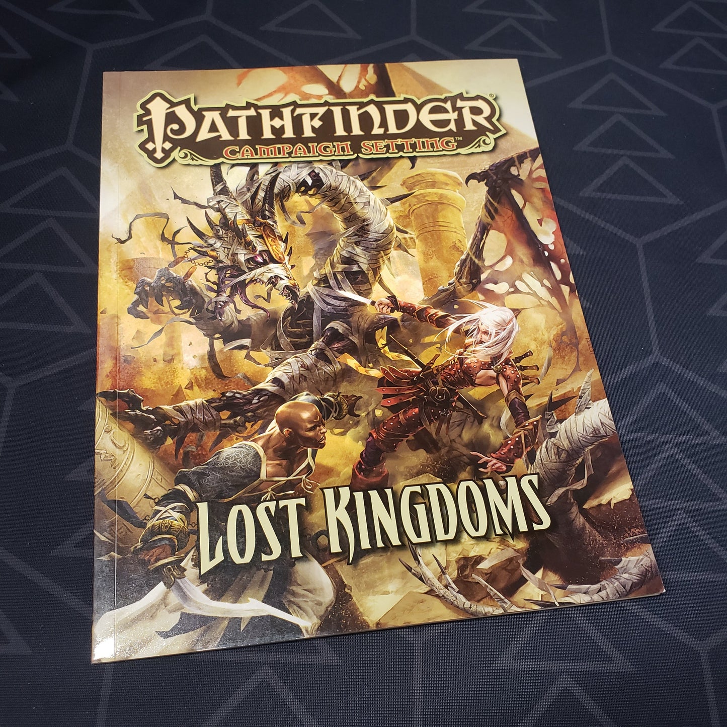Image shows the front cover of the Lost Kingdoms book for the roleplaying game Pathfinder 1E