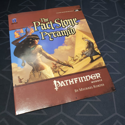 Image shows the front cover of the Pact Stone Pyramid book for the roleplaying game Pathfinder 1E