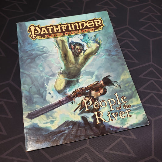 Image shows the front cover of the People of the River book for the roleplaying game Pathfinder: First Edition