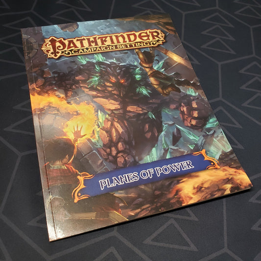 Image shows the front cover of the Planes of Power book for the roleplaying game Pathfinder 1E