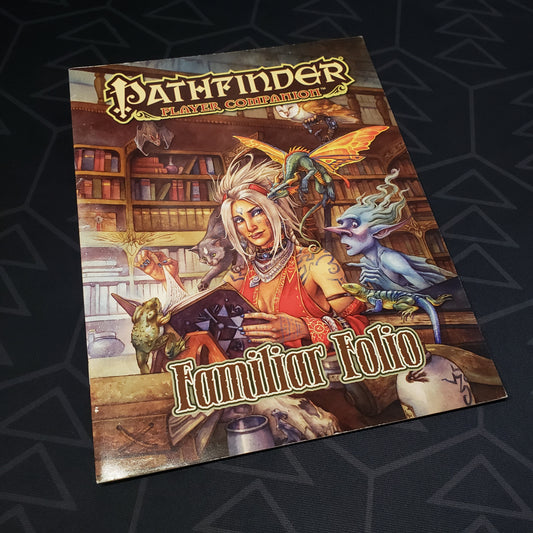 Image shows the front cover of the Player Companion: Familiar Folio book for the roleplaying game Pathfinder First Edition