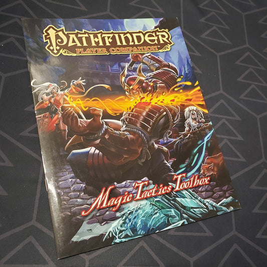 Image shows the front cover of the Player Companion: Magic Tactics Toolbox book for the roleplaying game Pathfinder 1E