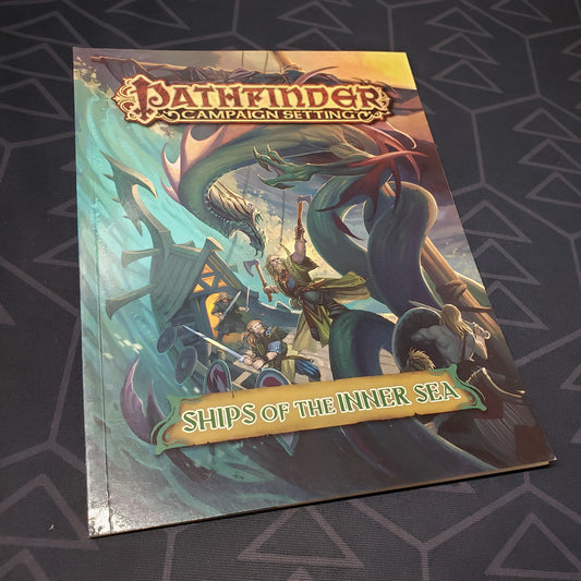 Image shows the front cover of the Ships of the Inner Sea book for the roleplaying game Pathfinder 1E