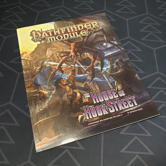 Image shows the front cover of the House on Hook Street book for the roleplaying game Pathfinder: First Edition