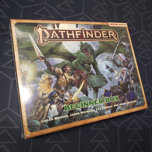 Image shows the front cover of the Beginner Box for the roleplaying game Pathfinder 2E