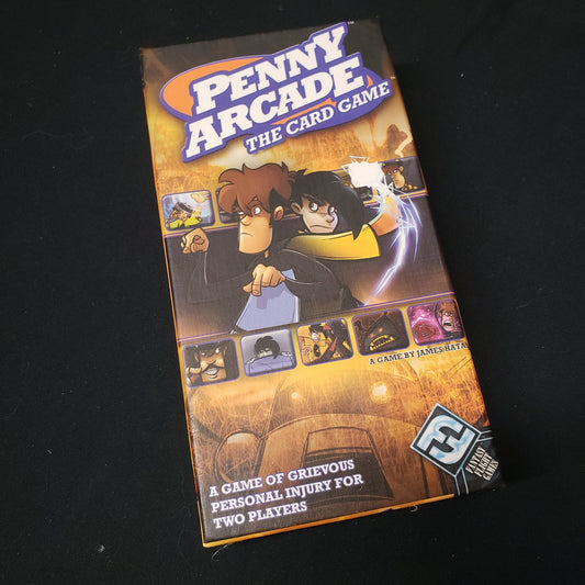 Image shows the front cover of the box of Penny Arcade: The Card Game