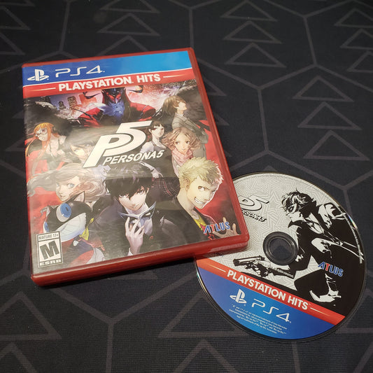 Image shows the case and disc for the video game Persona 5 for Playstation 4