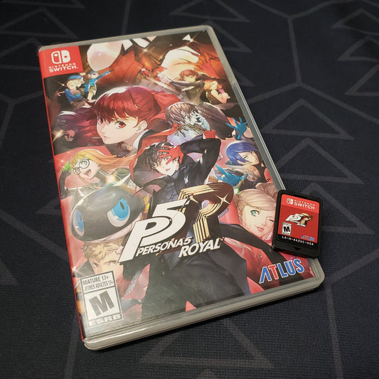 Image shows the case and cartridge for the video game Persona 5 Royal for Nintendo Switch