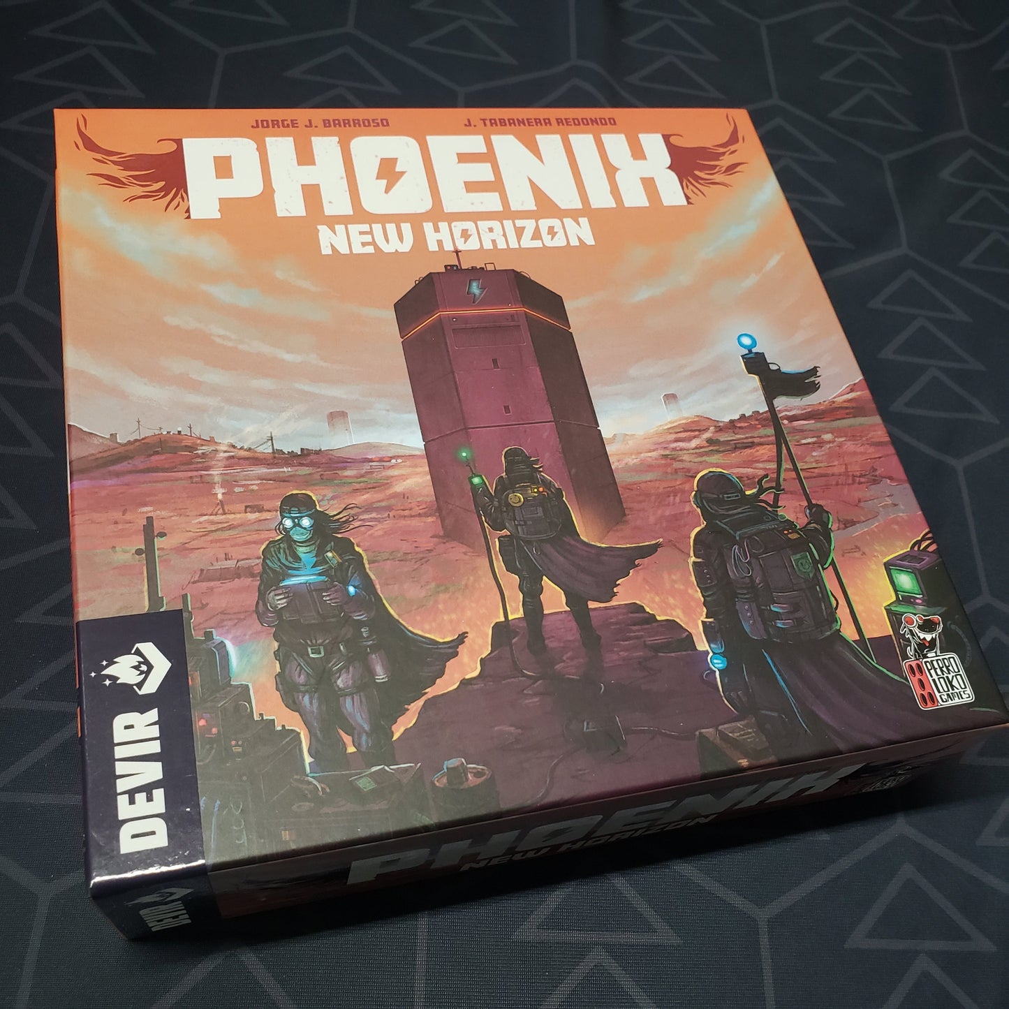 Image shows the front cover of the box for the Phoenix: New Horizon board game