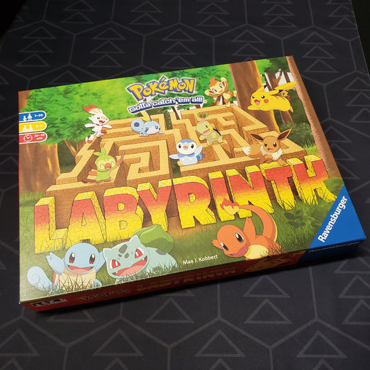 Image shows the front cover of the box for the Pokemon Labyrinth board game