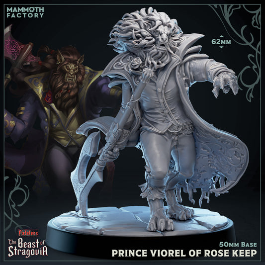 Image shows a 3D render of a beast noble gaming miniature.