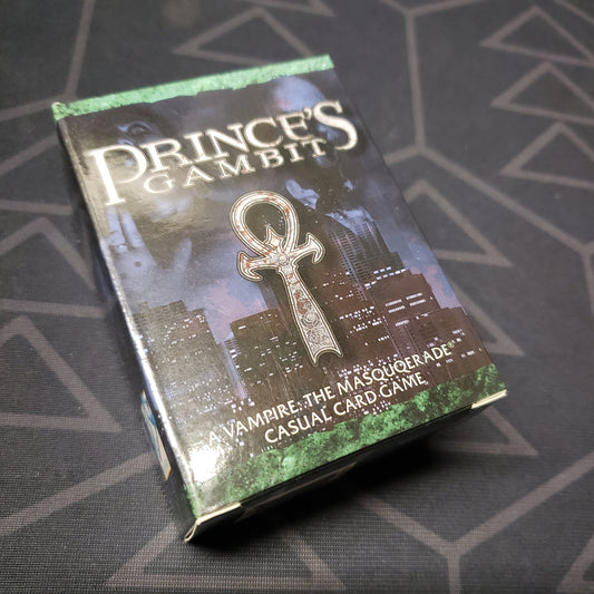 Image shows the front cover of the box for the Prince's Gambit card game