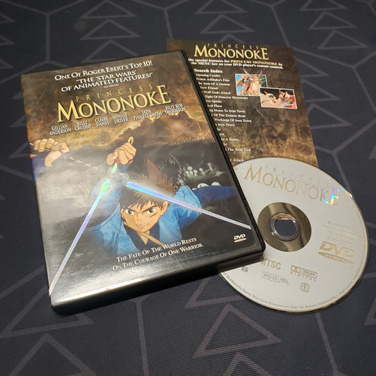 Image shows the case, insert & disc for the movie Princess Mononoke on DVD