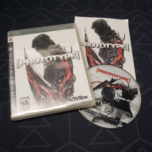 Image shows the case, manual and disc for the video game Prototype for Playstation 3
