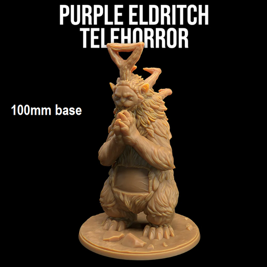 Image shows a 3D render of a horror-version sculpt of a Teletubbie