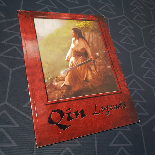 Image shows the front cover of the Qin Legends roleplaying game book
