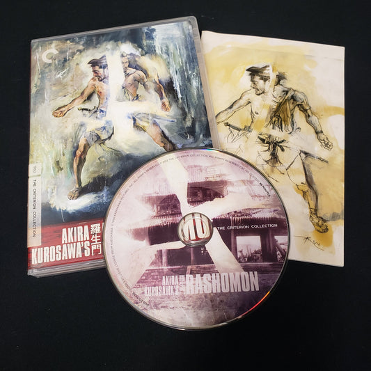 Image shows the case, booklet & disc for the Criterion Collection edition of Rashomon on DVD