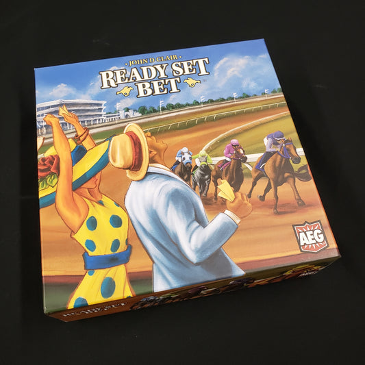 Image shows the front cover of the box of the Ready Set Bet board game