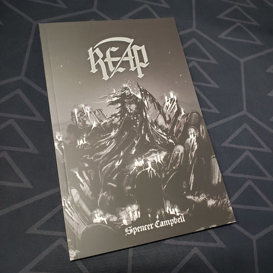 Image shows the front cover of the REAP solo roleplaying game book