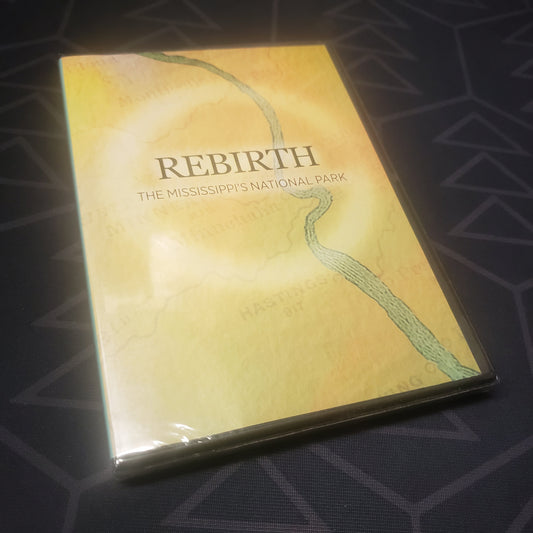 Image shows the front of the case for the movie Rebirth: The Mississippi's National Park on DVD