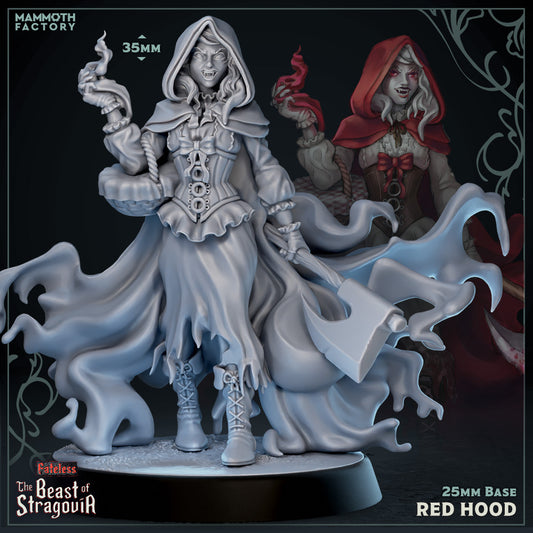 Image shows a 3D render of a vampire fighter gaming miniature.