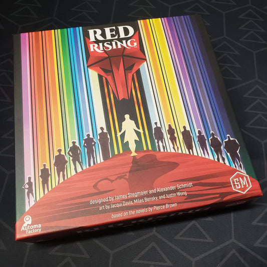 Image shows the front cover of the box for the Red Rising board game