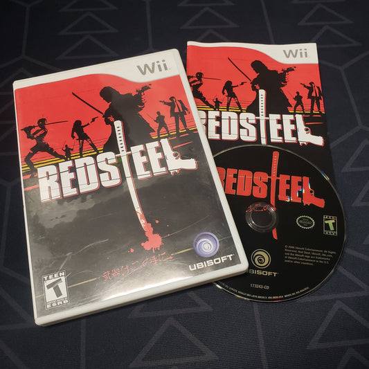 Image shows the case, manual & disc for the video game Red Steel for Nintendo Wii