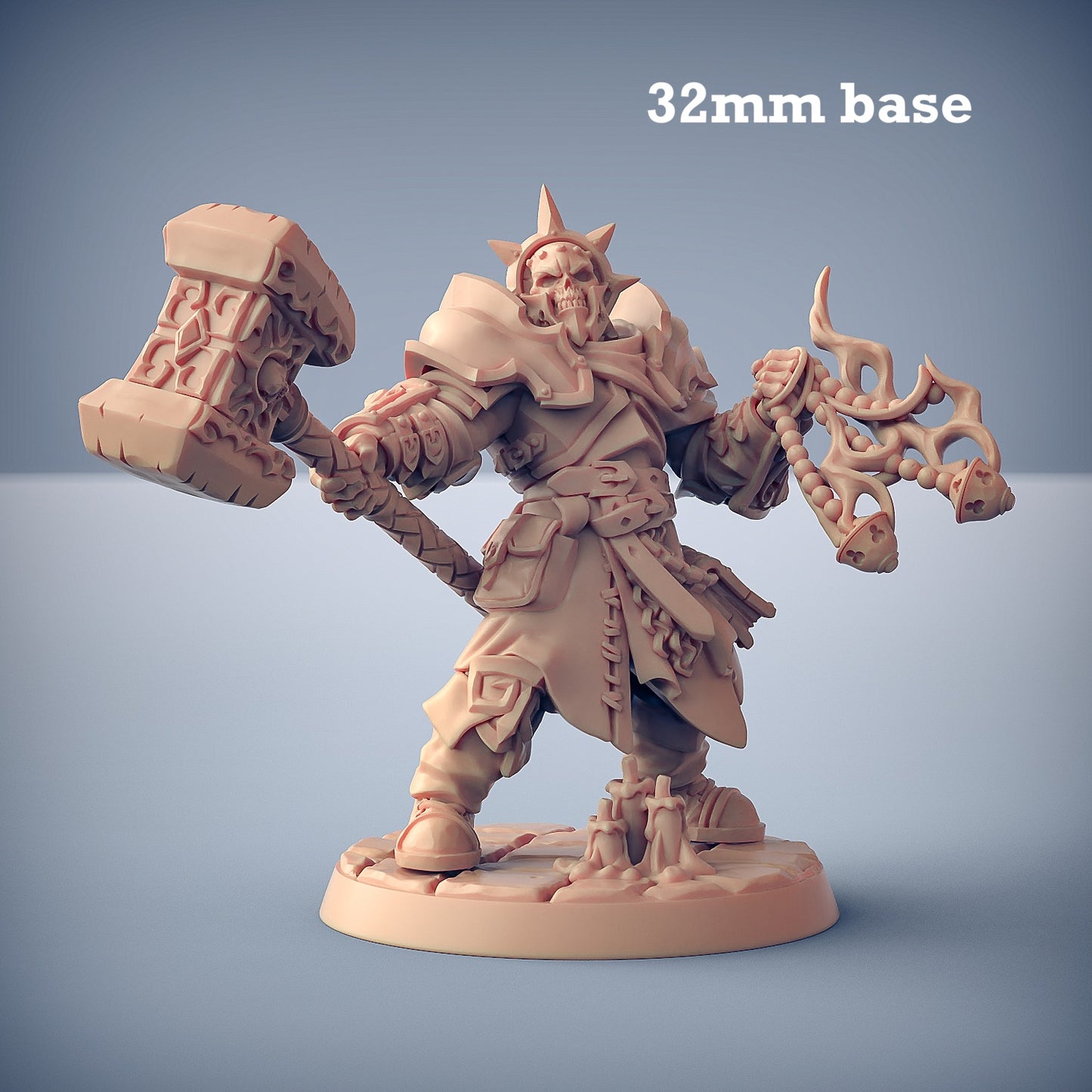 Image shows a 3D render of a human paladin gaming miniature.